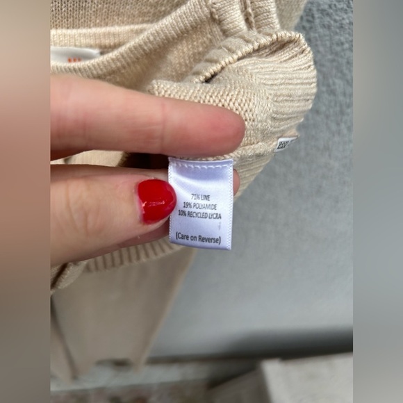 Joostricot solid pants + Linen Button down Crop Cami beige Sandstone - Picture 6 of 11